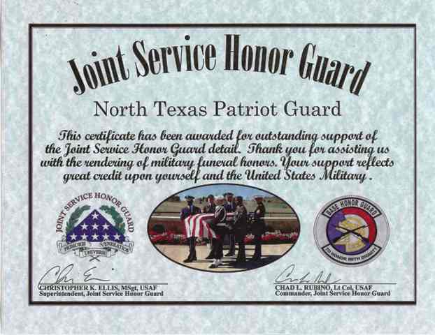 From The Joint Service Honor Guard